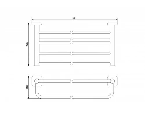 Полотенцедержатель с полкой WONZON & WOGHAND, Брашированное золото (WW-V1901-BG)