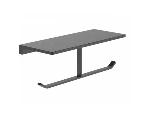 Двойной держатель для туалетной бумаги с полкой WONZON & WOGHAND ECLIPSE, Темный графит (WW-9156-BGM)