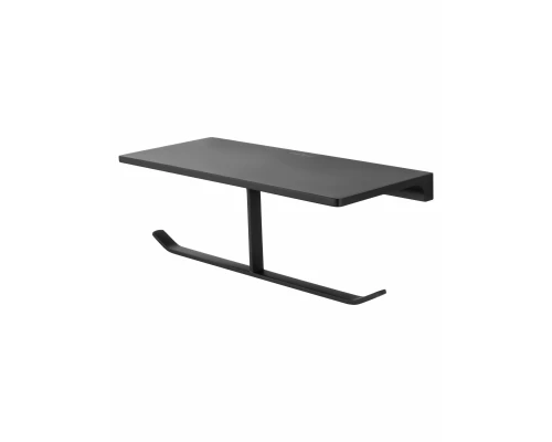 Двойной держатель для туалетной бумаги с полкой WONZON & WOGHAND ECLIPSE, Черный (WW-9156-BL)