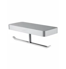 Двойной держатель для туалетной бумаги с полкой WONZON & WOGHAND LOTTE, Хром (WW-8356)