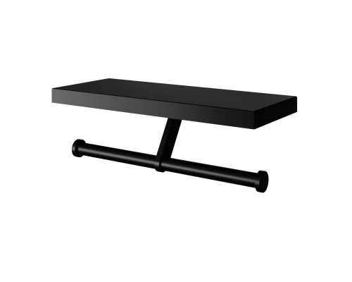 Двойной держатель для туалетной бумаги с полкой WONZON & WOGHAND, Черный матовый (WW-V3802-MB)