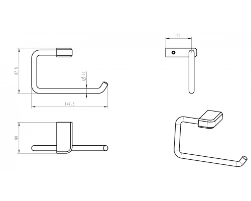 Держатель для туалетной бумаги WONZON & WOGHAND, Хром (WW-V3801-CR)