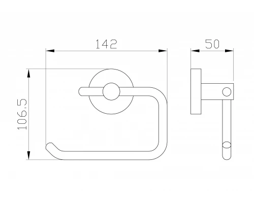 Держатель для туалетной бумаги без крышки WONZON & WOGHAND EASY, Хром (WW-8116)