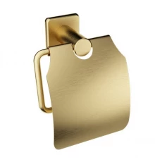 Держатель для туалетной бумаги с крышкой WONZON & WOGHAND, Брашированное золото (WW-V1802-BG)