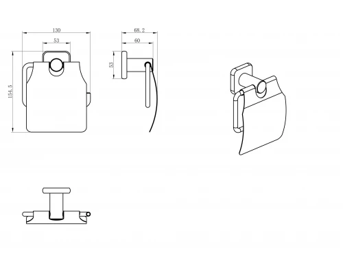 Держатель для туалетной бумаги с крышкой WONZON & WOGHAND, Хром (WW-V1802-CR)