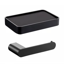 Держатель для туалетной бумаги с полкой WONZON & WOGHAND CARBON, Черный (WW-7726)