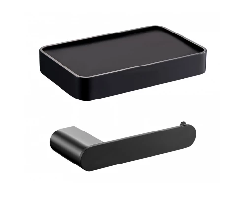 Держатель для туалетной бумаги с полкой WONZON & WOGHAND CARBON, Черный (WW-7726)