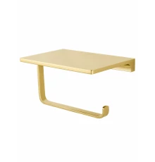 Держатель для туалетной бумаги с полкой WONZON & WOGHAND ECLIPSE, Глянцевое золото (WW-9126-LG)