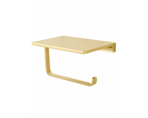 Держатель для туалетной бумаги с полкой WONZON & WOGHAND ECLIPSE, Глянцевое золото (WW-9126-LG)