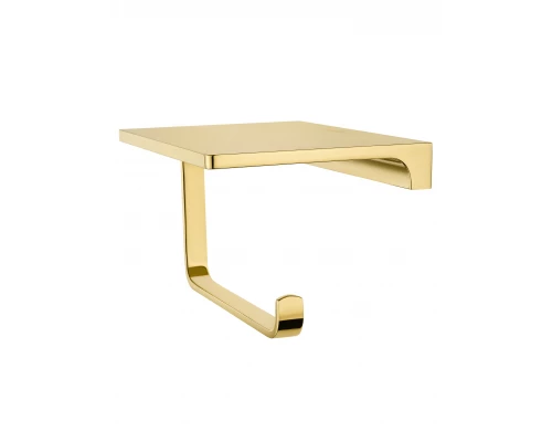 Держатель для туалетной бумаги с полкой WONZON & WOGHAND ECLIPSE, Глянцевое золото (WW-9126-LG)