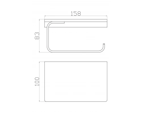 Держатель для туалетной бумаги с полкой WONZON & WOGHAND ECLIPSE, Темный графит (WW-9126-BGM)