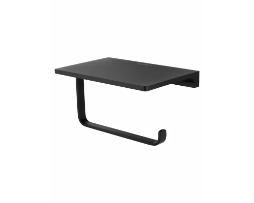 Держатель для туалетной бумаги с полкой WONZON & WOGHAND ECLIPSE, Черный (WW-9126-BL)