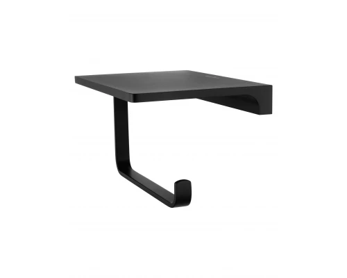 Держатель для туалетной бумаги с полкой WONZON & WOGHAND ECLIPSE, Черный (WW-9126-BL)