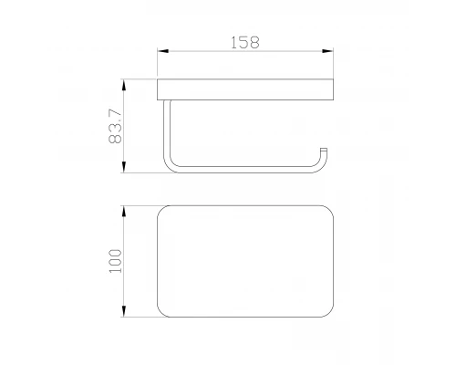 Держатель для туалетной бумаги с полкой WONZON & WOGHAND FLAT, Хром (WW-9736)