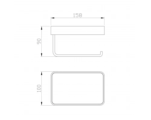 Держатель для туалетной бумаги с полкой WONZON & WOGHAND LOTTE, Хром (WW-8336)