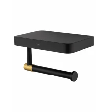 Держатель для туалетной бумаги с полкой WONZON & WOGHAND MAJESTIC, Черный/Золото (WW-9226)