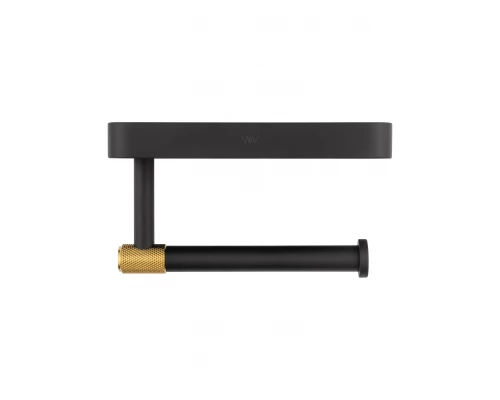 Держатель для туалетной бумаги с полкой WONZON & WOGHAND MAJESTIC, Черный/Золото (WW-9226)