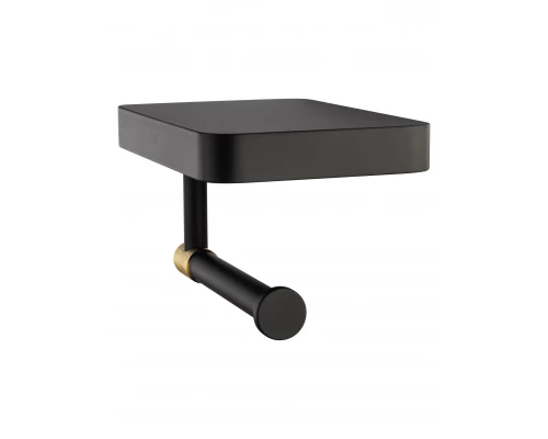 Держатель для туалетной бумаги с полкой WONZON & WOGHAND MAJESTIC, Черный/Золото (WW-9226)