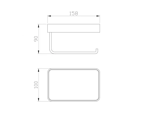 Держатель для туалетной бумаги с полкой WONZON & WOGHAND, Хром (WW-9536)
