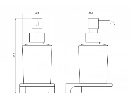 Дозатор мыла WONZON & WOGHAND ECLIPSE, Темный графит (WW-9133-BGM)