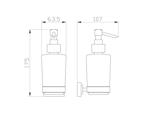 Дозатор мыла WONZON & WOGHAND FLAT, Хром (WW-9733)