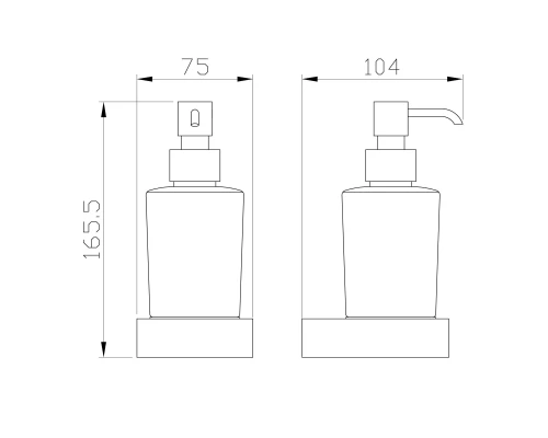 Дозатор мыла WONZON & WOGHAND LOTTE, Брашированное золото (WW-8333-BG)