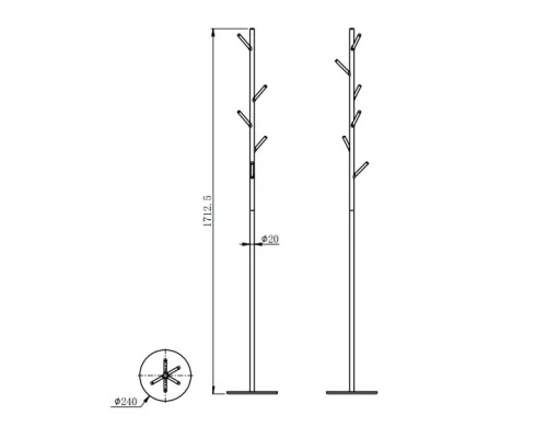 Вешалка для верхней одежды WONZON & WOGHAND, Брашированный никель (WW-V4306-BR)