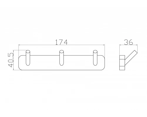 Вешалка с 3 крючками для ванной WONZON & WOGHAND STILL, Хром (WW-6635)
