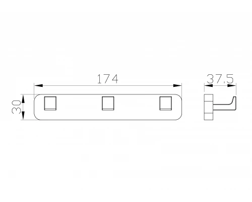 Вешалка с 3 крючками для ванной WONZON & WOGHAND, Хром (WW-9535)