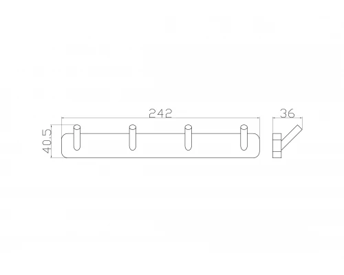 Вешалка с 4 крючками для ванной WONZON & WOGHAND STILL, Хром (WW-6645)