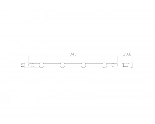 Вешалка с 4 крючками для ванной WONZON & WOGHAND, Хром (WW-9381-4)