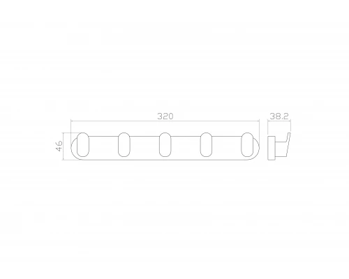 Вешалка с 5 крючками для ванной WONZON & WOGHAND CARBON, Черный (WW-7755)