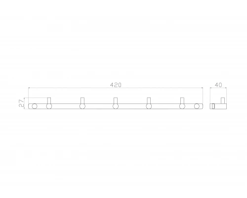 Вешалка с 5 крючками для ванной WONZON & WOGHAND, Хром (WW-9380-5)