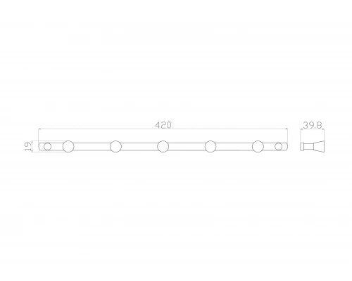 Вешалка с 5 крючками для ванной WONZON & WOGHAND, Хром (WW-9381-5)