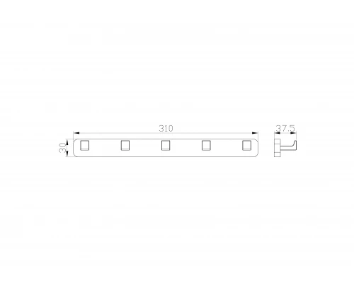 Вешалка с 5 крючками для ванной WONZON & WOGHAND, Хром (WW-9555)