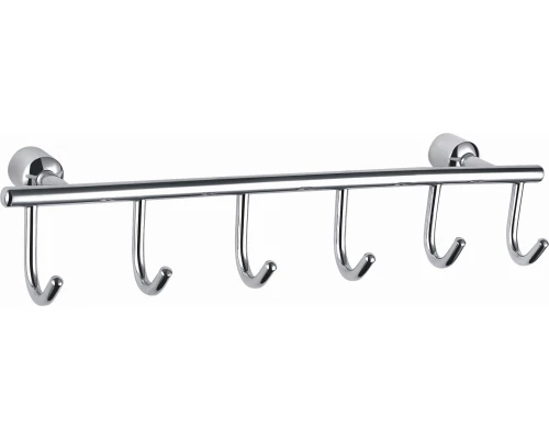 Вешалка с 6 крючками для ванной WONZON & WOGHAND, Хром (WW-9382-6)