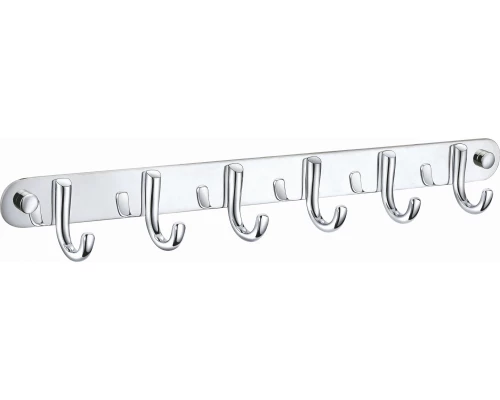 Вешалка с 6 крючками для ванной WONZON & WOGHAND, Хром (WW-9384-6)