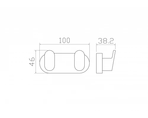 Двойной крючок для ванной WONZON & WOGHAND CARBON, Черный (WW-7725)