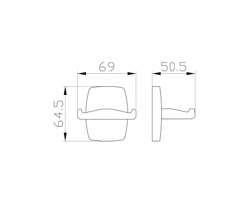 Двойной крючок для ванной WONZON & WOGHAND PORTO, Хром (WW-1501)