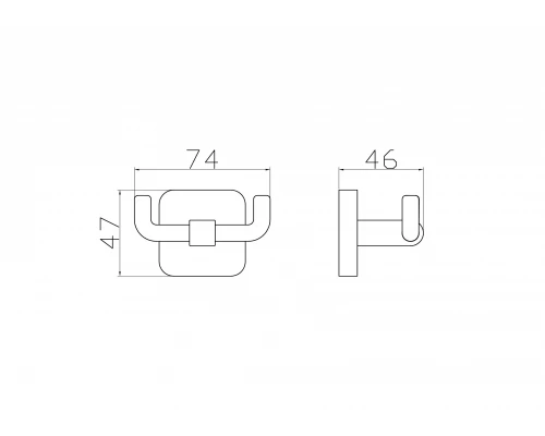 Двойной крючок для ванной WONZON & WOGHAND STILL, Хром (WW-6625)