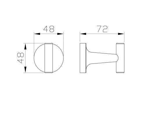 Крючок для ванной WONZON & WOGHAND SIMPLE, Хром (WW-6515)