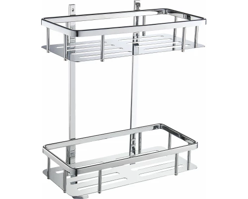 Полка для ванной 2-х ярусная WONZON & WOGHAND, Хром (WW-4141)