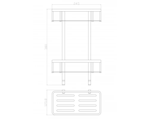 Полка для ванной 2-х ярусная WONZON & WOGHAND, Хром (WW-4141)