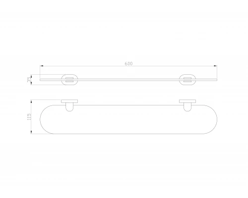 Стеклянная полка для ванной WONZON & WOGHAND FIRST, Глянцевое золото (WW-8427-LG)