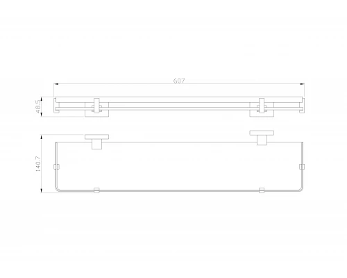 Стеклянная полка для ванной WONZON & WOGHAND FLAT, Хром (WW-9727)