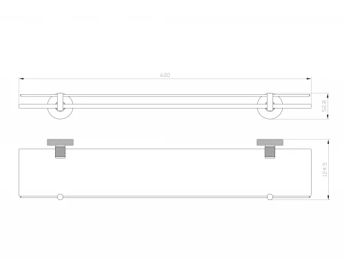 Стеклянная полка для ванной WONZON & WOGHAND MAJESTIC, Черный/Золото (WW-9227)