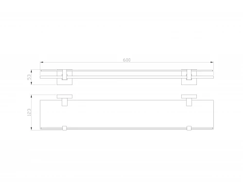 Стеклянная полка для ванной WONZON & WOGHAND POLO, Темное золото (WW-8927-DG)