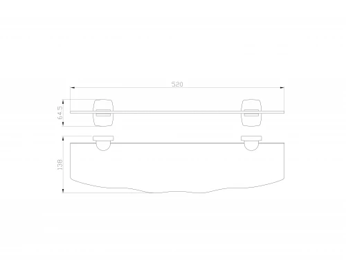 Стеклянная полка для ванной WONZON & WOGHAND PORTO, Хром (WW-1701)