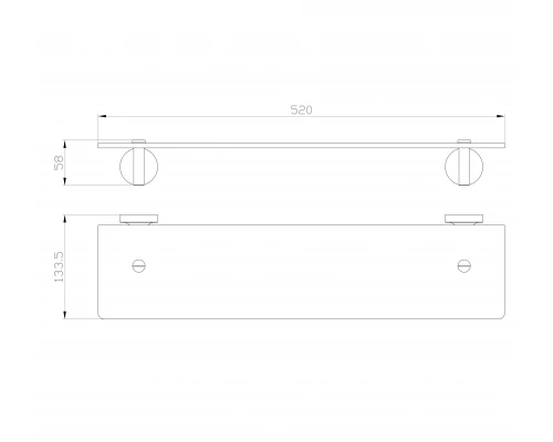 Стеклянная полка для ванной WONZON & WOGHAND SIMPLE, Хром (WW-6527)