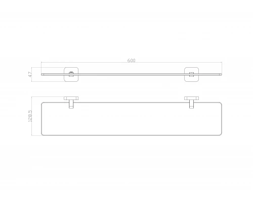 Стеклянная полка для ванной WONZON & WOGHAND STILL, Хром (WW-6627)